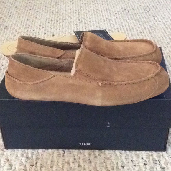 🆕 UGG men’s chestnut tan brown loafers moccasins - Picture 3 of 8